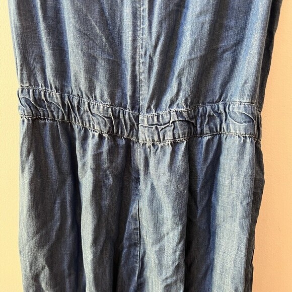 Talbots Jumpsuit Sz 10 Womens Blue Chambray Wide Leg Sleeveless Pants Ret $129 - Picture 11 of 12